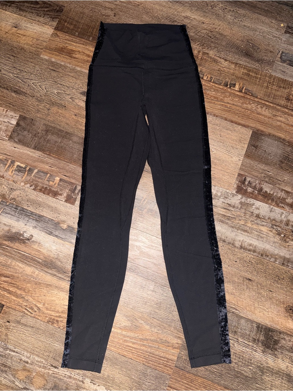 lululemon athletica Black High-Rise Leggings with Velvet Side Trim